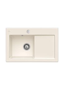 Villeroy & Boch Villeroy und Boch Subway Flächenbündige Spüle 67722FKR Becken links, mit Ablaufgarnitur und Exzenterbetätigung, Crema