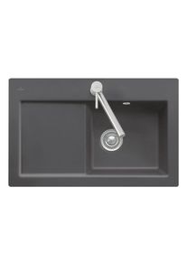 Villeroy & Boch Villeroy und Boch Subway Flächenbündige Spüle 67722FRW Becken links, mit Ablaufgarnitur und Exzenterbetätigung, Stone White