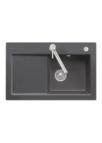 Villeroy & Boch Villeroy und Boch Subway Flächenbündige Spüle 67142FS5 Becken rechts, mit Ablaufgarnitur und Exzenterbetätigung, Ebony