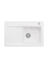 Villeroy & Boch Villeroy und Boch Subway Flächenbündige Spüle 67142FRW Becken rechts, mit Ablaufgarnitur und Exzenterbetätigung, Stone White