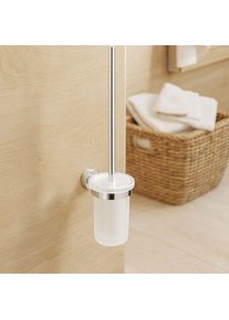 AquaCraft 100 WC-B&uuml;rstengarnitur zum Kleben 10060000-00 Wandmodell, mit Glas, chrom