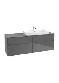 Villeroy & Boch Villeroy & Boch Collaro Waschtischunterschrank C02700FP 160x54,8x50cm, Waschtisch rechts, Glossy Grey