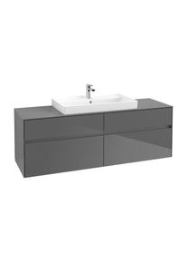 Villeroy & Boch Villeroy & Boch Collaro Waschtischunterschrank C02800FP 160x54,8x50cm, Waschtisch mittig, Glossy Grey