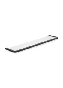 HEWI Serie 480 Ablage 480.03.00060DC mit Glasplatte, pulverbeschichtet, schwarz matt