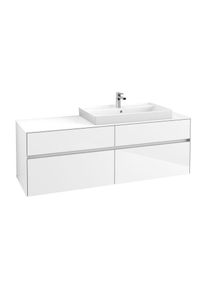 Villeroy & Boch Villeroy & Boch Collaro Waschtischunterschrank C02700DH 160x54,8x50cm, Waschtisch rechts, Glossy White