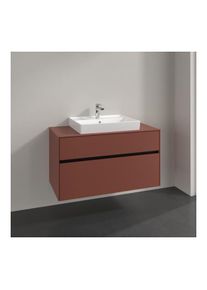 Villeroy & Boch Villeroy und Boch Collaro Waschtischunterschrank C01900AH 100x54,8x50cm, Waschtisch mittig, wine red