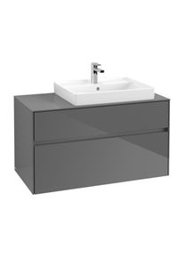 Villeroy & Boch Villeroy & Boch Collaro Waschtischunterschrank C01800FP 100x54,8x50cm, Waschtisch rechts, Glossy Grey
