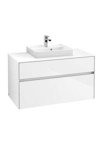 Villeroy & Boch Villeroy & Boch Collaro Waschtischunterschrank C01600DH 100x54,8x50cm, Waschtisch mittig, Glossy White