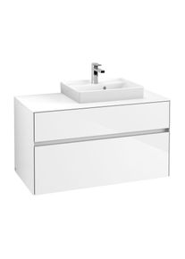 Villeroy & Boch Villeroy & Boch Collaro Waschtischunterschrank C01500DH 100x54,8x50cm, Waschtisch rechts, Glossy White