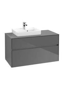 Villeroy & Boch Villeroy & Boch Collaro Waschtischunterschrank C01400FP 100x54,8x50cm, Waschtisch links, Glossy Grey
