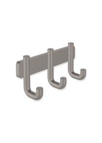HEWI Serie 480 Hakenleiste 480.90.00260SC mit 3 Haken, pulverbeschichtet dunkelgrau perlglimmer tiefmatt