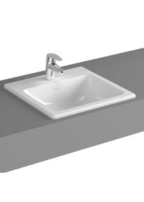 Vitra S20 Einbau-Waschtisch 5463B003-0001 45 x 45 cm, weiß, Überlauf/Hahnloch mittig