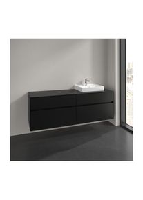 Villeroy & Boch Villeroy und Boch Collaro Waschtischunterschrank C079B0VL 160x54,8x50cm, Waschtisch rechts, LED-Beleuchtung 12W, volcano black