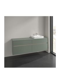 Villeroy & Boch Villeroy und Boch Collaro Waschtischunterschrank C079B0AF 160x54,8x50cm, Waschtisch rechts, LED-Beleuchtung 12W, soft green