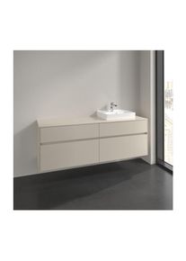 Villeroy & Boch Villeroy und Boch Collaro Waschtischunterschrank C079B0VN 160x54,8x50cm, Waschtisch rechts, LED-Beleuchtung 12W, cashmere grey