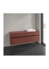 Villeroy & Boch Villeroy und Boch Collaro Waschtischunterschrank C079B0AH 160x54,8x50cm, Waschtisch rechts, LED-Beleuchtung 12W, wine red
