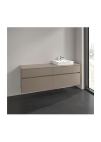 Villeroy & Boch Villeroy und Boch Collaro Waschtischunterschrank C079B0VM 160x54,8x50cm, Waschtisch rechts, LED-Beleuchtung 12W, taupe