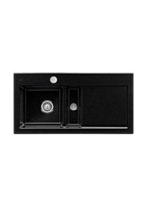 Villeroy & Boch Villeroy und Boch Subway Fl&auml;chenb&uuml;ndige Sp&uuml;le 67702FJ0 Becken links, mit Ablaufgarnitur und Excenterbet&auml;tigung, Chromit