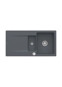 Villeroy & Boch Villeroy und Boch Siluet Fl&auml;chenb&uuml;ndige Sp&uuml;le 33372Fi4 mit Ablaufgarnitur und Excenterbet&auml;tigung, Graphit