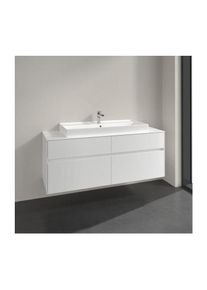 Villeroy & Boch Villeroy und Boch Collaro Waschtischunterschrank C09200DH 140x54,8x50cm, Waschtisch mittig, Glossy White