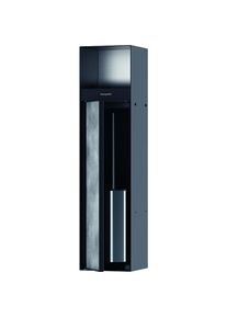 Hansgrohe XtraStoris Rock Einbau-Toilettenb&uuml;rstenhalter 56062670 mit Papierhalter, befliesbarer T&uuml;r, mattschwarz