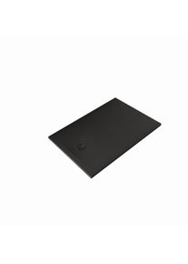 Kludi TERRA Duschwanne 08DW0739 80 x 120 x 3 cm, Abflussabdeckung inkl. Mattschwarz