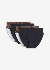 bonprix Figi maxi panty nieodznaczające się pod ubraniem, z mikrofazy (4 pary), czarny, 56/58