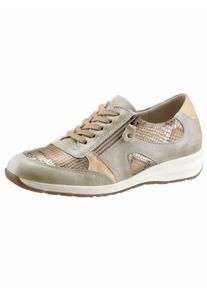 Dames Veterschoen in beige ,maat 36, Witt, 100% Glad leer
