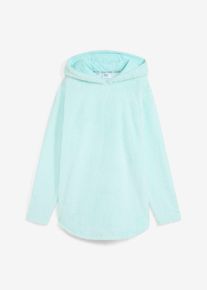 bonprix Női Hossz&uacute; pol&aacute;r pul&oacute;ver bő fazonban, k&eacute;k, 48/50