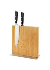 Relaxdays Messerblock , Hellbraun , Holz, Metall, Textil , Bambus , 25x23x10 cm , Küchenmesser, Messerblöcke