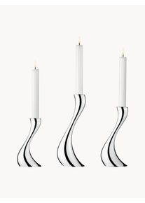 Georg Jensen Stainless Steel Candle Holders Cobra, Set of 3 Silver Metal Set med olika storlekar