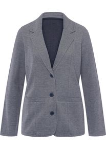 Dames Shirtblazer met reverskraag marine gem&ecirc;leerd Maat 42