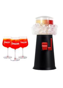 Kit SPRIZZER Nero in Plastica con 3 Bicchieri Originali per Aperitivi, Design Italiano Funzionale e Resistente &ndash; SPRIZZER, Codice SPRIZZER-NERO-3-BICC