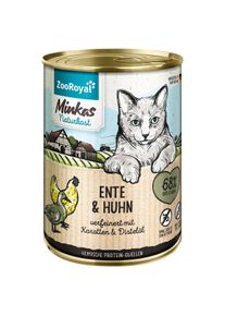 12x400g ZooRoyal Minkas Naturkost Ente und Huhn mit Karotten