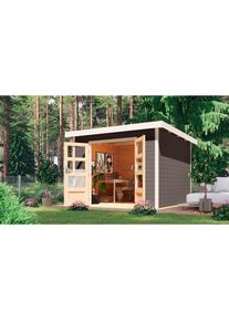 Karibu , Gartenhaus »"Plutino B"« terragrau-weiß, -staubgrau oder -anthrazit , terragrau-elfenbeinfarben