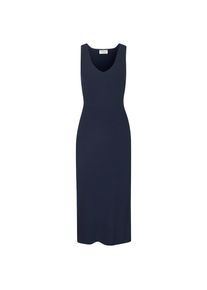 Copenhagen Studios, Damen, Strickkleid Ohne Tasche aus hochwertigem Rippstrick, Loungewear, marine, N-Gr, 32/34 -N-Gr, marine, Feines Rippstrick Kleid