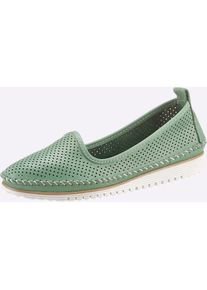 Heine , Damen , Slipper , mint , 38 , 38 , aus Rind-Nappaleder