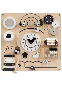 My Baby Lou Motorikspiel, Grau, Naturfarben, Schwarz, Wei&szlig;, Beige, Holz, Metall, Kunststoff, Textil, Kiefer, Schima, 47.5x47.5x6 cm, EN 71, Spielzeug, Holzspielzeug