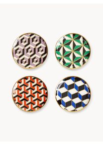 Jonathan Adler Porcelain Coasters Versailles with Gold, Set of 4 Colorful China &Oslash; 10 cm