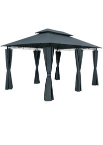 Casaria Pérgola jardín Topas metal antracita 3x4m paneles laterales