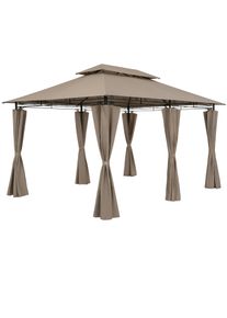 Casaria Pérgola jardín Topas metal topo 3x4m paneles laterales