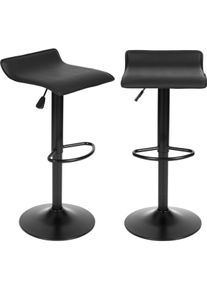 Modernhome, Barhocker, Barhocker, drehbare Fussstütze, höhenverstellbar, schwarzes Öko-Leder