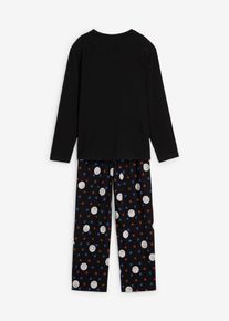 bonprix Pijama de algodón suave (2 piezas), negro, 164/170