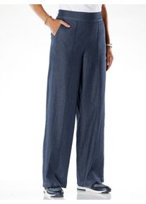 Dames High waist jeans met wijde pijpen in dark-blue ,maat 38, WITT, 100% Katoen