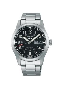 Seiko, Armbanduhr, 5 Sports, Silber, Schwarz, (Analoguhr, 39 mm)