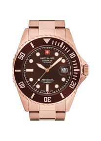 Swiss Alpine Military, Armbanduhr, 7053.1166 Herren 42mm 10ATM, Braun, (Swiss Made, 42 mm)
