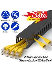 PVC Industrial Flame-retardant Wiring Duct black cable Management Tray Desk Wire Organizer Under Table Open Slot Storage Rack