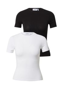 WEEKDAY Kvinnor T-shirt svart / vit Storlek XL