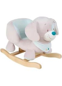 Patinio Schaukeltier , Beige , Holz, Metall, Textil , Pappel , vollmassiv , 33x46x58 cm , unisex , EN 71 , gepolsterte Sitzfläche , Spielzeug, Holzspielzeug