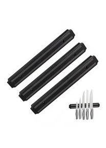 Relaxdays 3xMAGNETLEISTE , Kunststoff, Metall , 33x5x1.5 cm , Küchenmesser, Messerblöcke